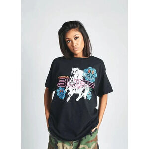 Coney Island Picnic Psychedelic Surf Society Short Sleeve Tee Black Size Medium